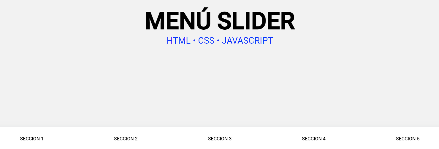 menu slider